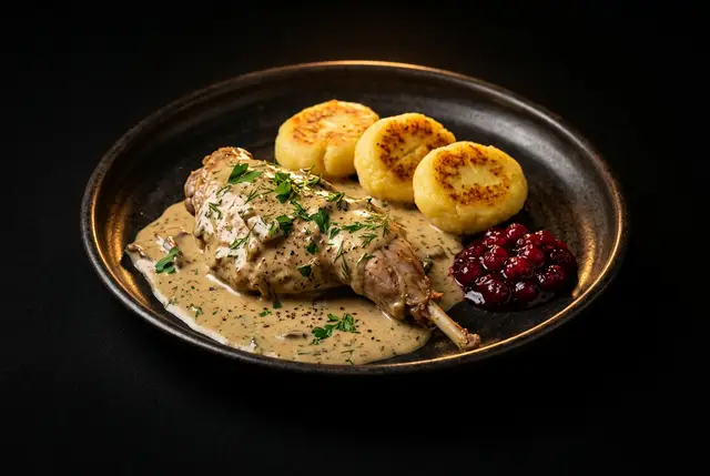 Roláda z králíka se slaninou na smetaně 200 g