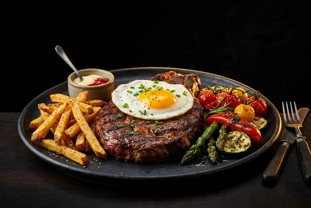Hovězí steak dle výběru se sázeným vejcem 250 g