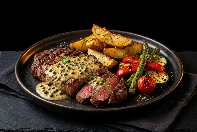 Hovězí steak dle výběru s pepřovou omáčkou 250 g